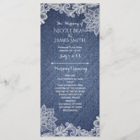 Porte-programme de mariage en dentelle florale Den