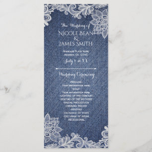 Programme Porte-programme de mariage en dentelle florale Den