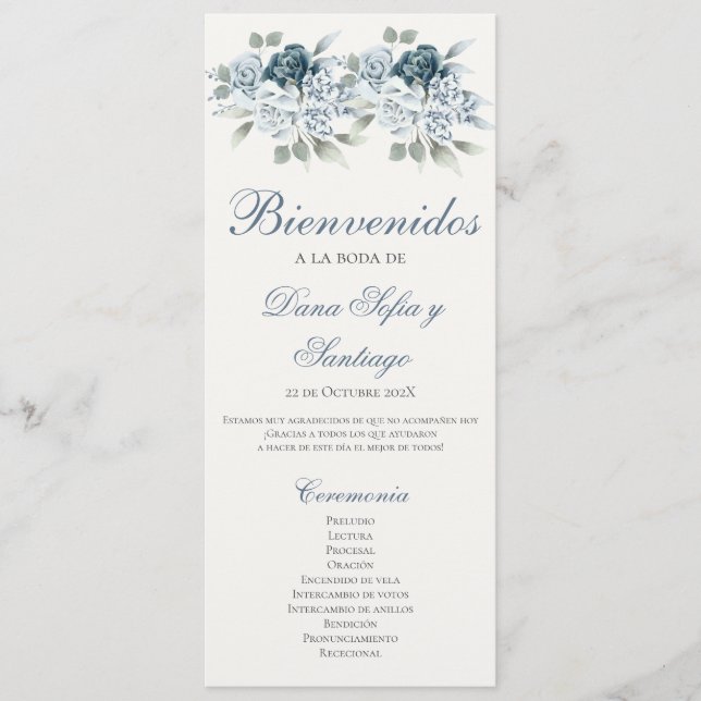 Programme Programa de Blue Mariage en español (Devant)