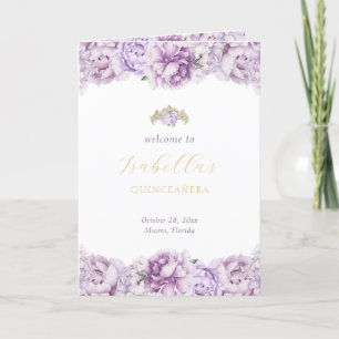 Programme Purple Gold Quinceanera Princess Padrinos