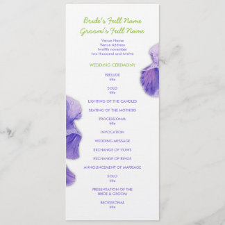 Programme Purple Iris Wedding Program