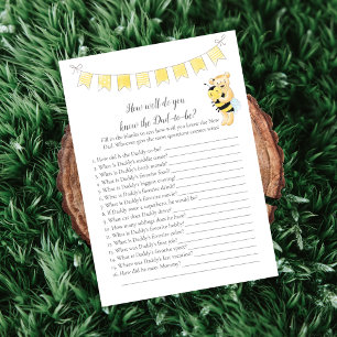 Programme Qui Connaît Papa-To-Be Jeu Teddy Bear Card