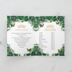 Programme Quinceañera Emerald Green Padrinos Événements