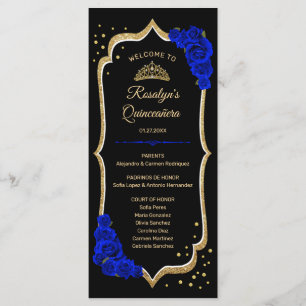 Programme Quinceanera Royal Bleu Noir Or