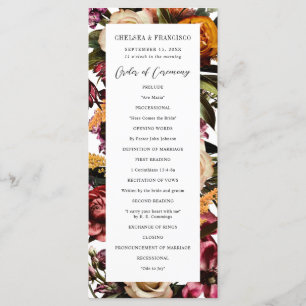 Programme Richesse du Mariage floral coloré du printemps