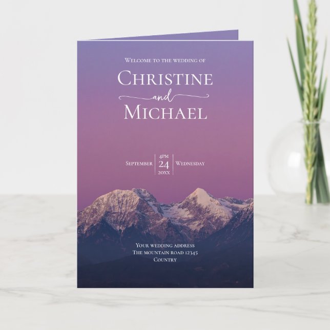 Programme Romantique coucher de soleil violet montagnes enne (Devant)