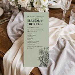 Programme romantique floral vert sauge vintage