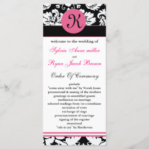 programme rose de mariage damassé de monogramme