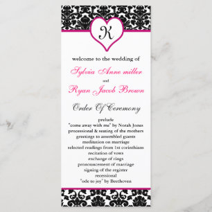 programme rose de mariage damassé de monogramme