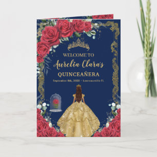 Programme Rose enchanté Floral Quinceañera Ordre des événeme