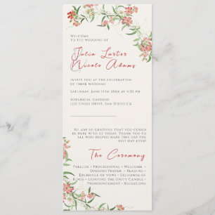 Programme Rose Fleur Sauvage Rose Printanière Mariage