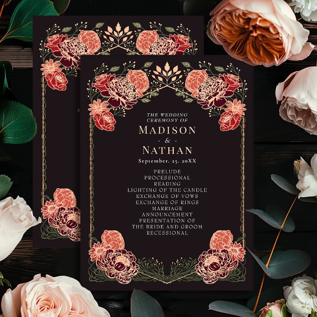 Programme Rose Gold Imaginaire Enchanted Garden Wedding Prog (Créateur téléchargé)