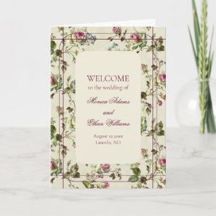 Programme Rose jardin vintage mariage