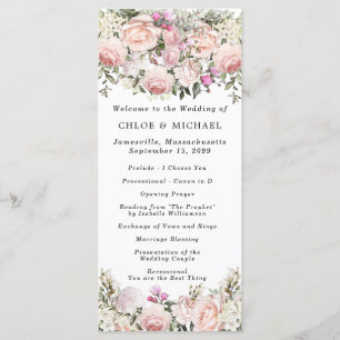Programme Rose rose rustique Mariage floral
