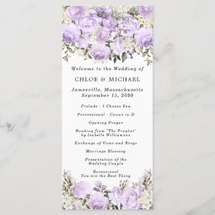 Programme Rose Rustique violet Mariage Floral
