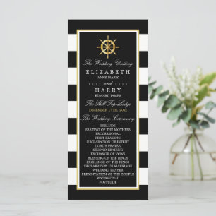 Programme Roue d'or nautique vintage, Mariage noir et or