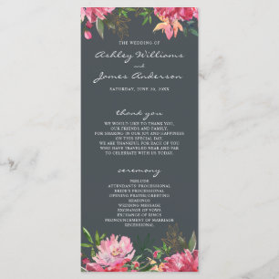 Programme Ruby Pink Peony Mariage botanique