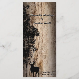 Programme Rustic Barn Board Deer & Tree Wedding Program