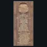 Programme Rustic Barrel Mariage sur mesure<br><div class="desc">Design unique pour un vignoble ou un mariage à thème viticole avec un tonneau en bois vu d'en haut sur une vieille planche en bois. Il est également parfait pour votre rustique, pays, ferme, ranch mariage. Utilisez l'outil Customiser pour ajouter vos informations. Une collection de faire-part de mariage est disponible...</div>