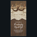 Programme Rustic Country Horseshoes LaceWood Wedding Program<br><div class="desc">Brown rustique fer à cheval couple programmes de mariage campagnard avec dentelle et bois d'écorce</div>