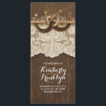 Programme Rustic Country Horseshoes LaceWood Wedding Program<br><div class="desc">Brown rustique fer à cheval couple programmes de mariage campagnard avec dentelle et bois d'écorce</div>