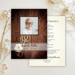 Programme Rustic Daisy Horse Bit Western Funérailles Service