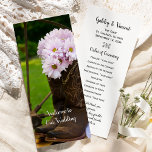 Programme Rustic Pink Daisies Cowboy Boots Western Wedding<br><div class="desc">Give your guests the order of your marriage ceremony with the casual yet classy Rustic Pink Daisies and Cowboy Boots Western Wedding Program. This informal and elegant custom rustic chic ranch theme timeline program features a quaint floral photograph of brown leather cowboy boots filled with a bouquet of light pink...</div>