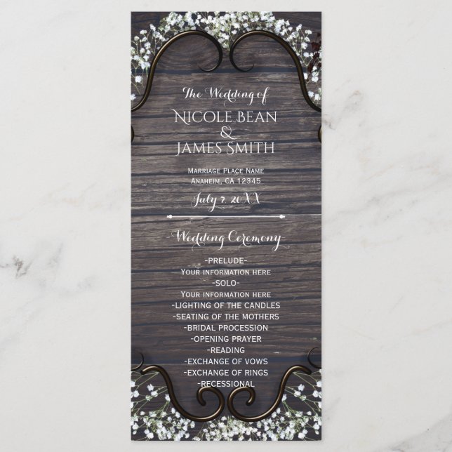 Programme Rustique Country Western Baby's Breath & (Devant)