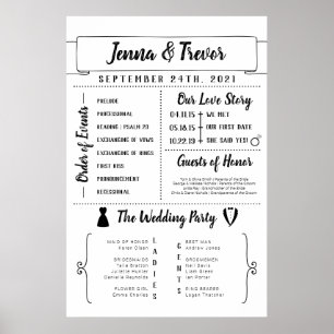 Programme Rustique De Mariage Avec Icônes Poster