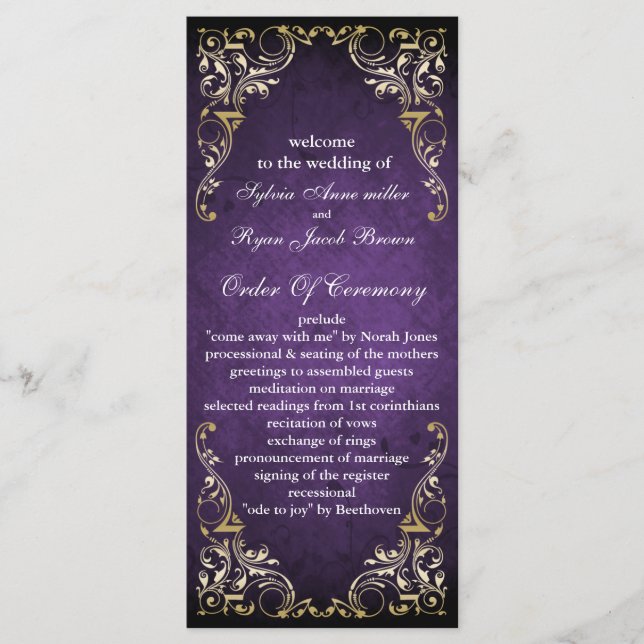 Programme Rustique Regal Ornemental Purple Et Mariage Or (Devant)