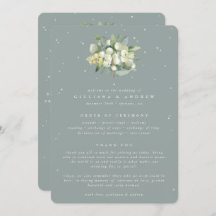Programme Seafoam Green Snowberry+Eucalyptus Bouquet Mariage