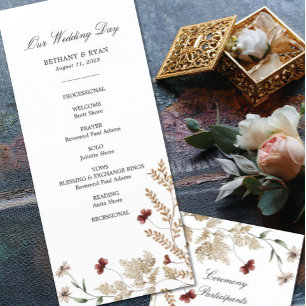 Programme Sedona Garden Wedding Day Program