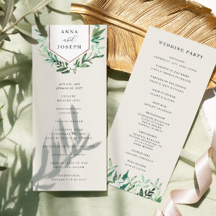 Programme Serre   Cérémonie de mariage botanique à l'aquarel