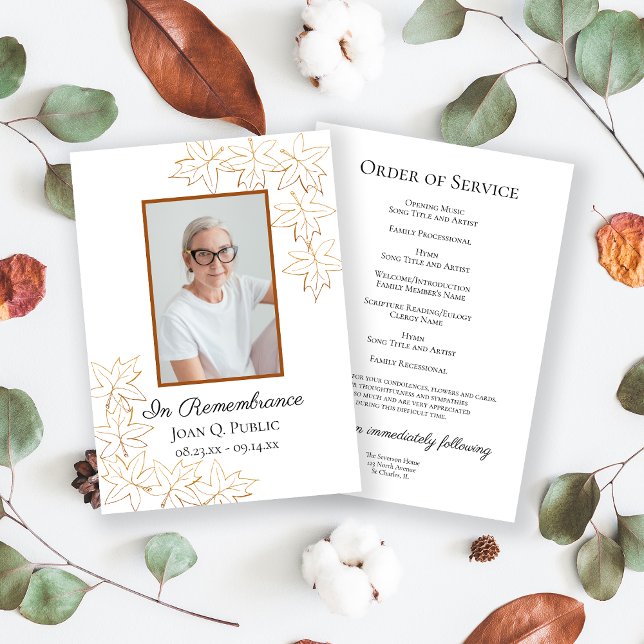 Programme Service commémoratif funéraire d'automne Maple Feu (Créateur téléchargé)