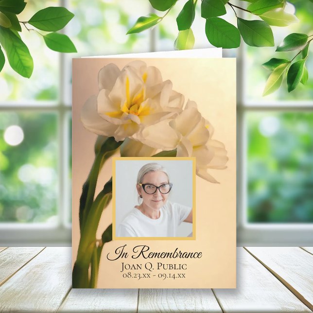 Programme Service funéraire blanc double jonquilles (Créateur téléchargé)