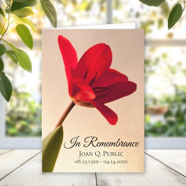 Programme Service funéraire de printemps de la tulipe rouge  (Créateur téléchargé)