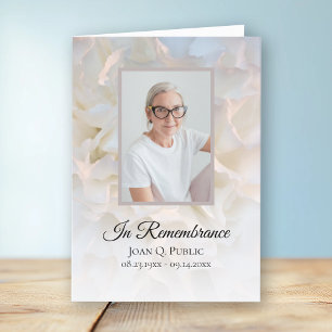 Programme Service funéraire floral de carnation blanche plié