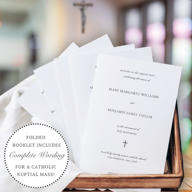 Programme simple de cérémonie de mariage catholiqu (Créateur téléchargé)