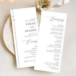 Programme simple de cérémonie Mariage moderne