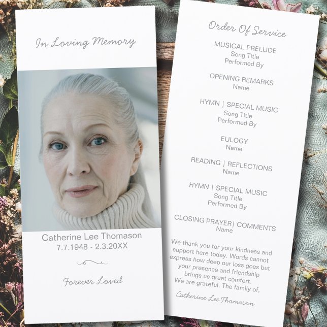 Programme Simple de Service Commémoratif avec Phot (Simple Photo Memorial Order Of Service Program
)