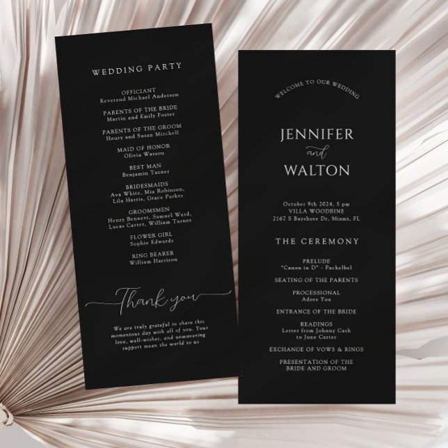 Programme Simple Elegant mariage noir et blanc (Créateur téléchargé)