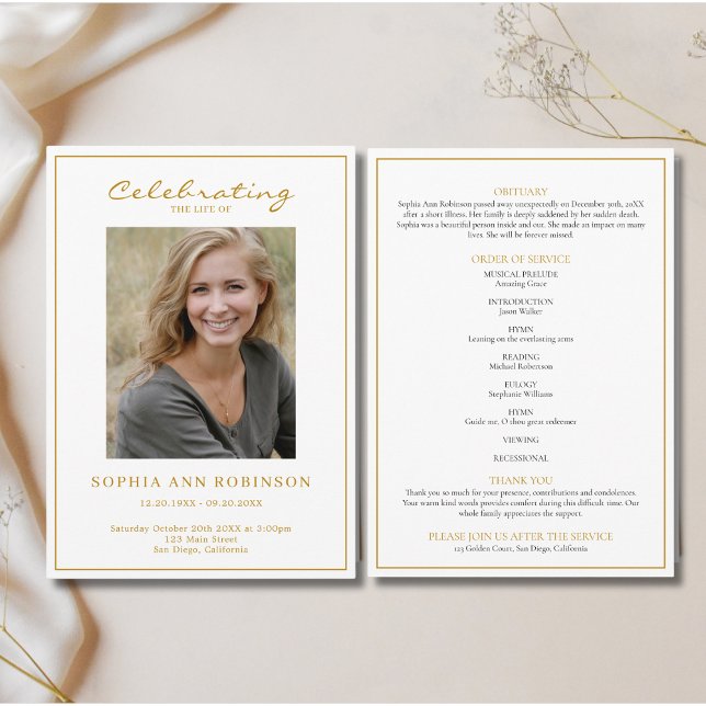 Programme Simple Photo Funéraire Ordre de service (Créateur téléchargé)