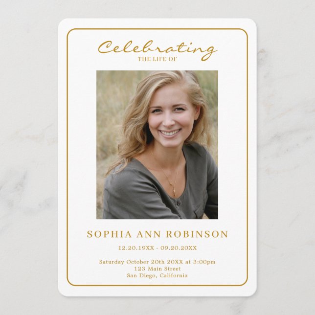 Programme Simple Photo Funéraire Ordre de service (Devant)