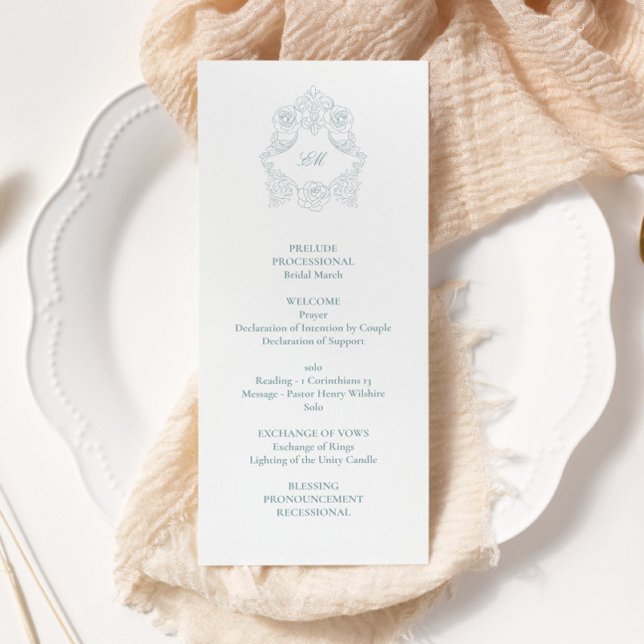 Programme Sophistiqué Classic Script Dusty Blue Mariage (Créateur téléchargé)