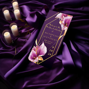 Programme Sophistiqué violet et or Calla Lily Mariage