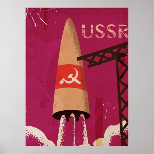 Programme spatial soviétique Poster vintage URSS (Devant)