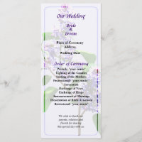 Spray of Lilacs Wedding Program