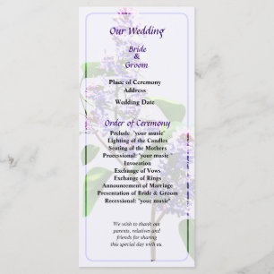 Programme Spray of Lilacs Wedding Program