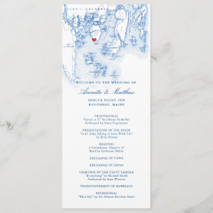 Programme Spruce Point Inn Maine Elegant Navy Blue Mariage