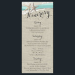 Programme Starfish et dentelle Rustic Beach Mariage Itinérai<br><div class="desc">Starfish et dentelle plage rustique avec conception de ruban d'aqua les plages itinéraire mariage avec texte décoratif,  imprimé carte de mariage programmes. Modifiez la couleur du texte selon la préférence.</div>